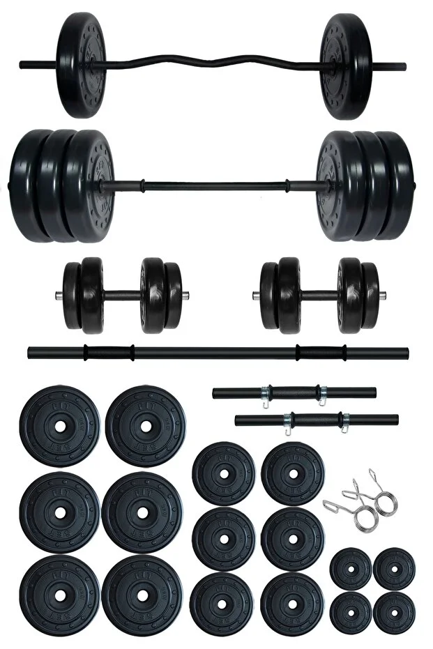 Fitset 108 kg Z Barlı Halter Seti Ve Dambıl Seti Ağırlık Fitness Seti